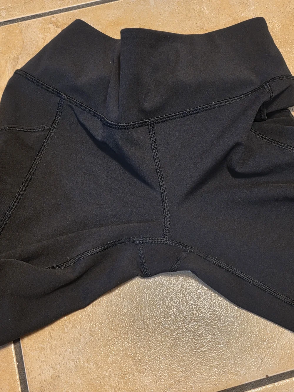 lululemon athletica Black Cropped Leggings with Side Mesh Panels